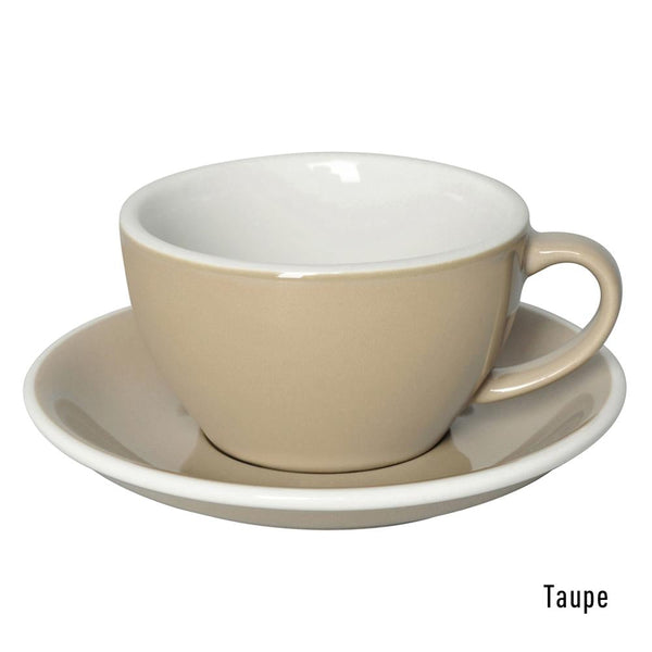 TAUPE - ספל קפוצ'ינו 250 מ"ל עם/ללא צלוחית בצביעה קלאסית מקולקציית לוברמיקס אג - Loveramics Egg