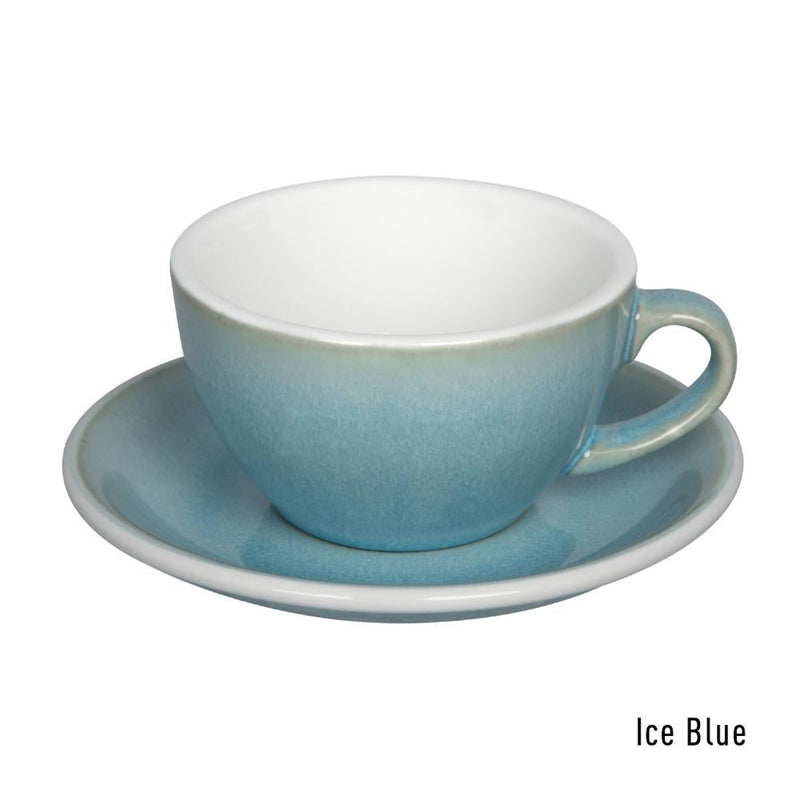 ICE BLUE - ספל קפוצ'ינו 200 מ"ל עם/ללא צלוחית בצביעה מיוחדת מקולקציית לוברמיקס אג - Loveramics Egg