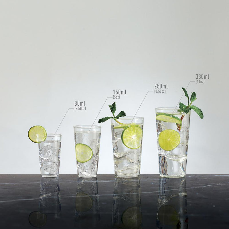 כוס זכוכית גבוהה 330 מ"ל מקולקציית אורבן גלאס - URBAN GLASS
