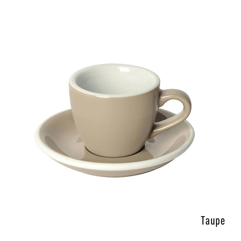 TAUPE - ספל אספרסו 80 מ"ל עם/ללא צלוחית בצביעה קלאסית מקולקציית לוברמיקס אג - Loveramics Egg
